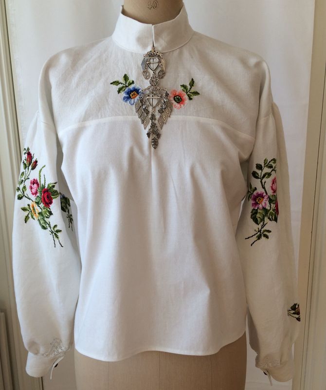 Mønster festdraktskjorte Amanda dame