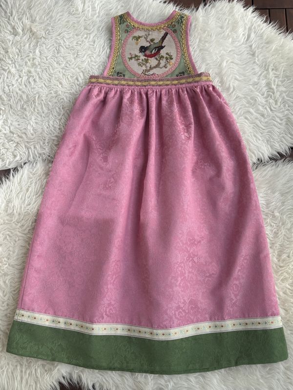 SOLGT Festdrakt Astrid rosa/grønn fugl