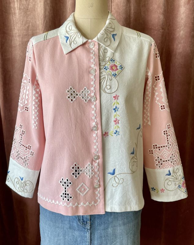 X SOLGT Skjortejakke Rosa og hvit 