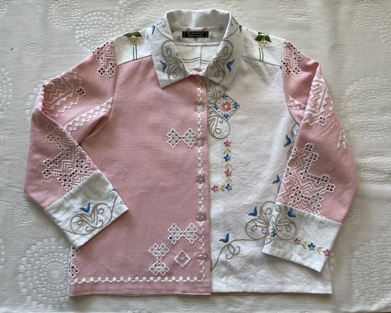 X SOLGT Skjortejakke Rosa og hvit 