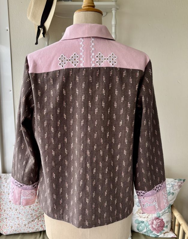 X SOLGT Skjortejakke rosa og brun