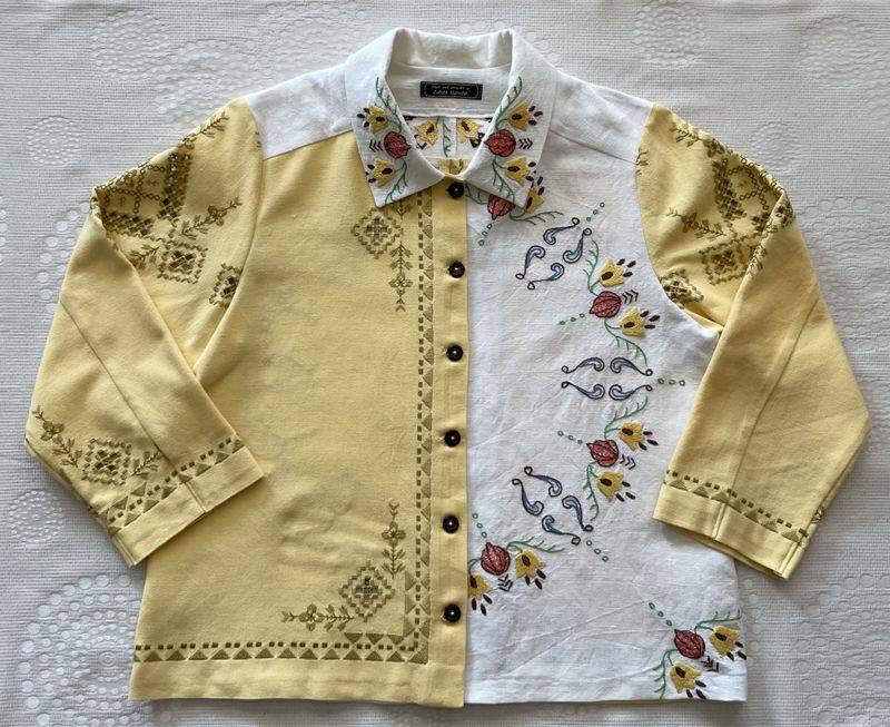 X SOLGT Skjortejakke Gul og hvit